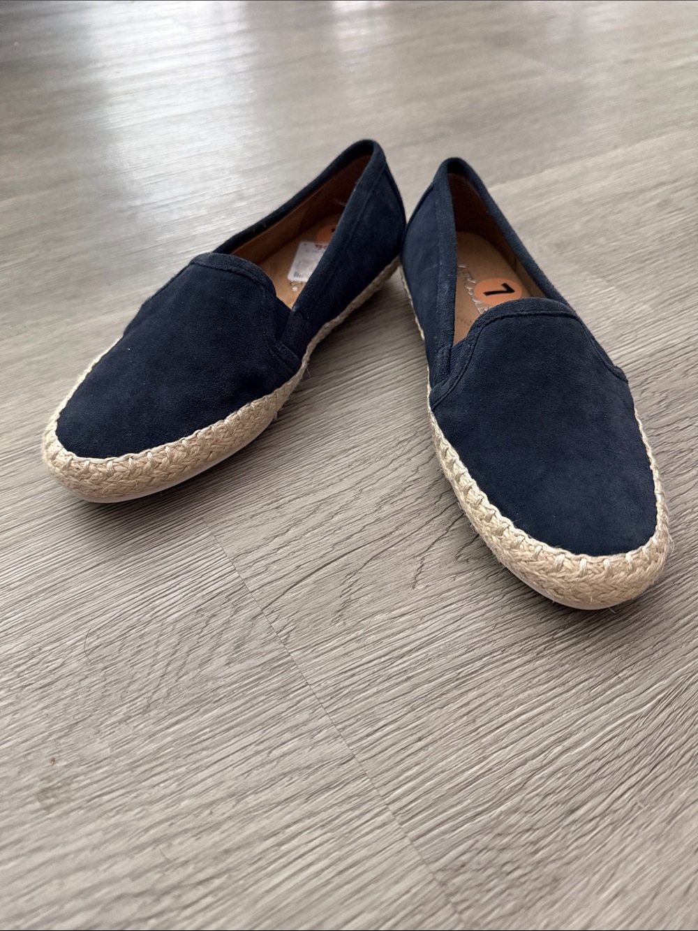 Aerosoles Let's Drive Navy Espadrille Slip-On Shoes Sz 7